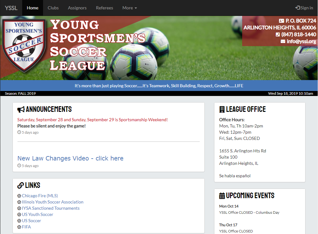 2019 YSSL Site